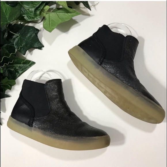 Sam Edelman Margot Black metallic Ankle boot Chelsea Boot High top Sneaker - Picture 7 of 8